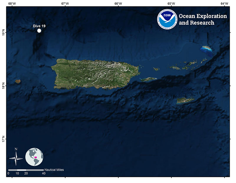 Location of Dive 19 on November 19, 2018.