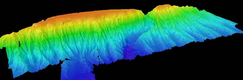 Multibeam bathymetry of canyons in the Saba Valley region.