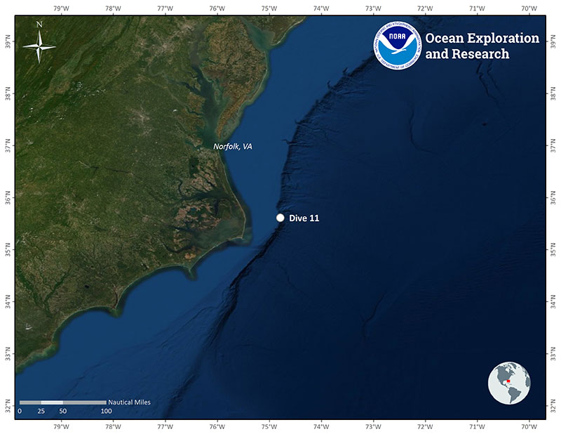 Location of Dive 11 on July 3, 2019.
