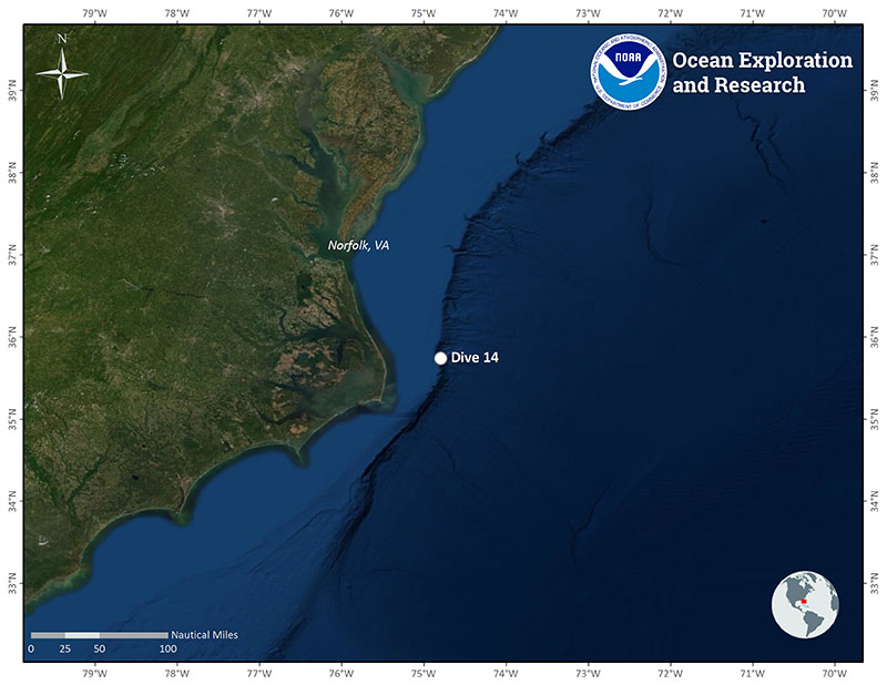 Location of Dive 14 on July 6, 2019.
