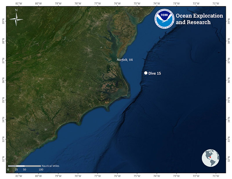 Location of Dive 15 on July 7, 2019.