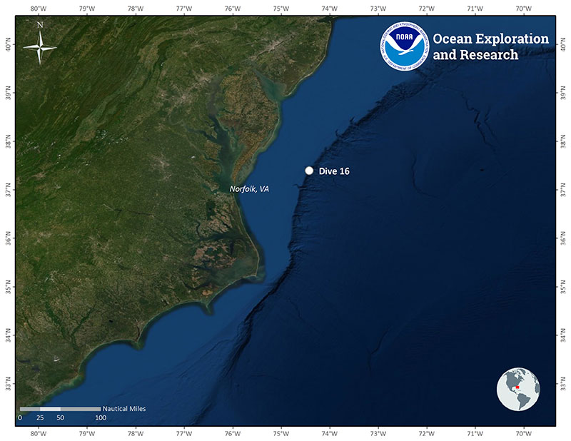 Location of Dive 16 on July 8, 2019.