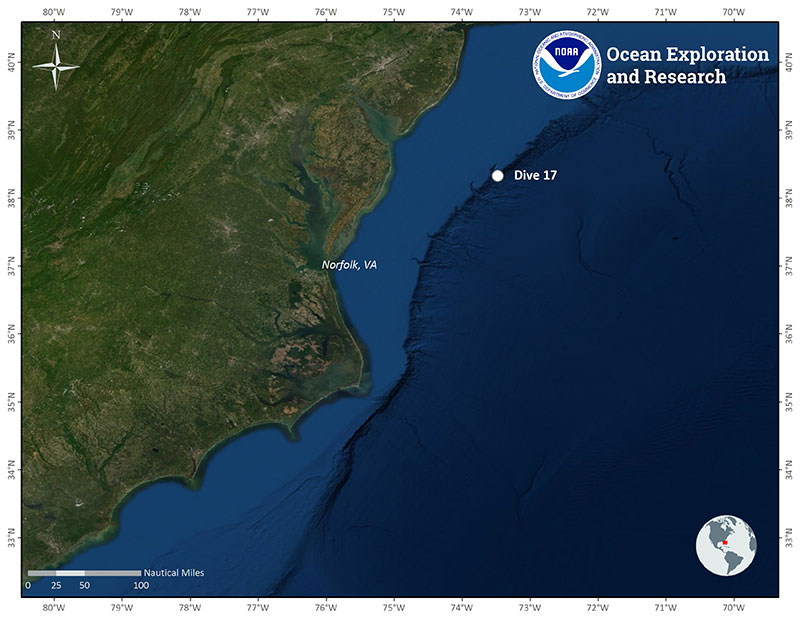 Location of Dive 17 on July 9, 2019.
