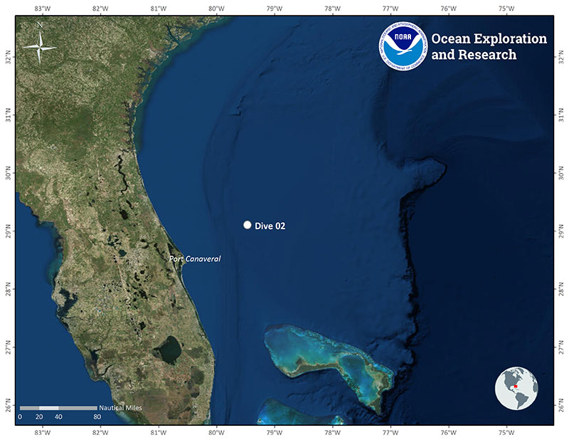 Location of Dive 02 on June 22, 2019.