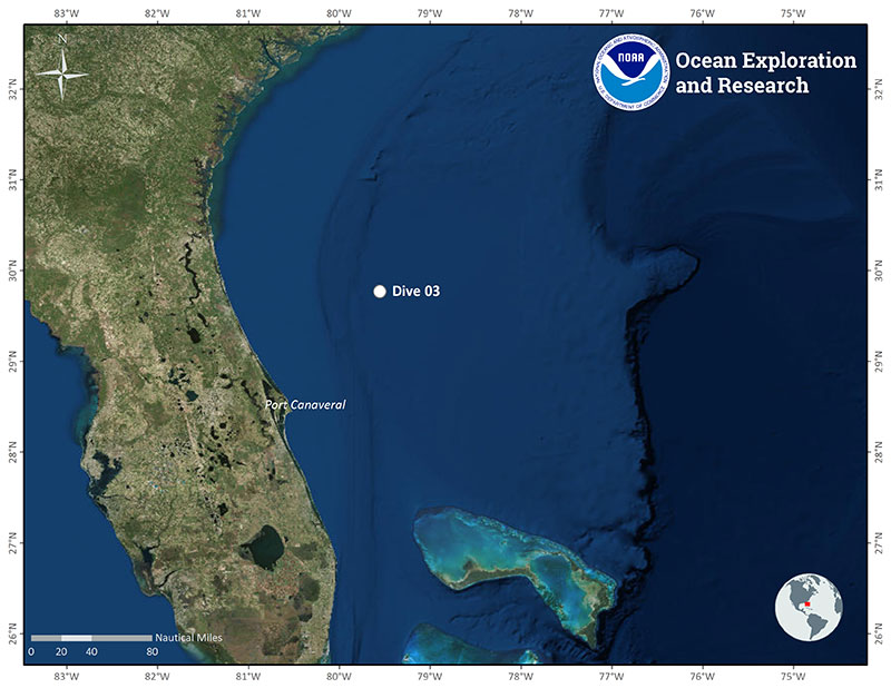 Location of Dive 03 on June 23, 2019.
