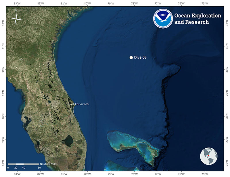 Location of Dive 05 on June 25, 2019.