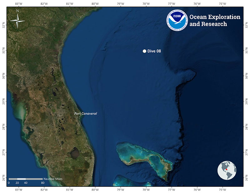 Location of Dive 08 on June 29, 2019.