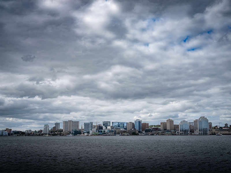 The Halifax skyline, as seen from Dartmouth, has greeted the crew each morning.
