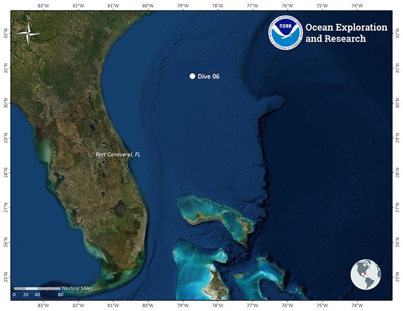 Location of Dive 06 of the 2019 Southeastern U.S. Deep-sea Exploration on November 6, 2019. 