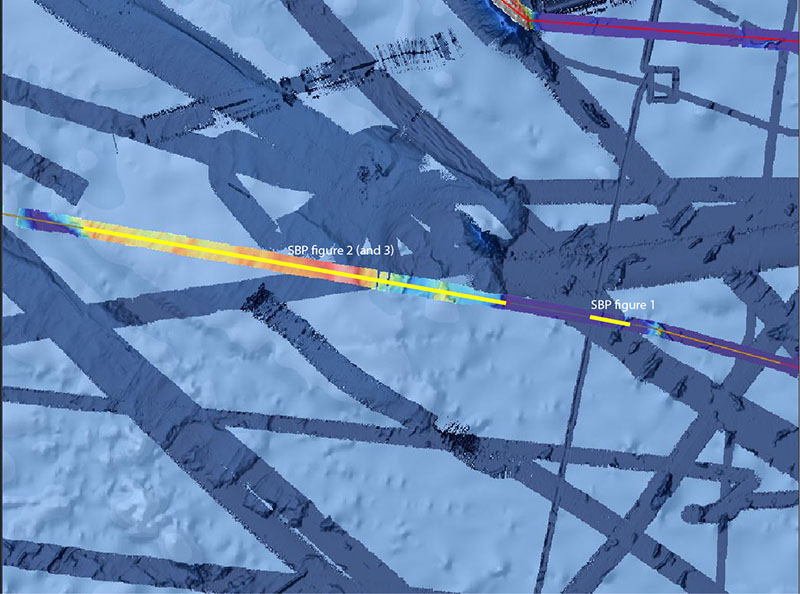 Bathymetry collected during the transit from the site of Dive 01 to Dive 02 of the 2021 North Atlantic Stepping Stones expedition.