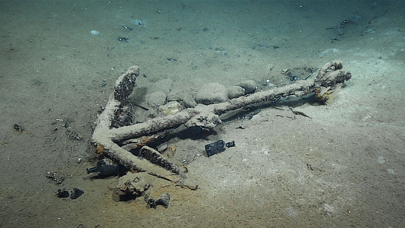 This anchor was one of two found among the remains of what is likely the 19th century whaler Industry.