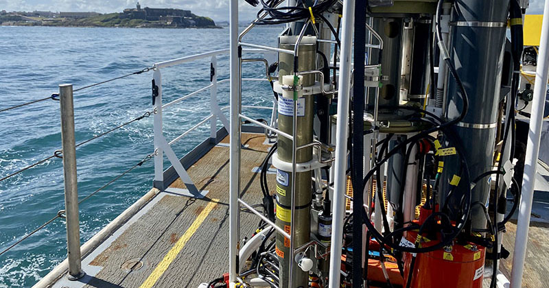 During the 2022 Puerto Rico Mapping and Deep-Sea Camera Demonstration, our conductivity, temperature, and depth (CTD) rosette served multiple purposes. It was used to deploy deep-sea camera systems and to collect water samples for environmental DNA (eDNA) analysis.