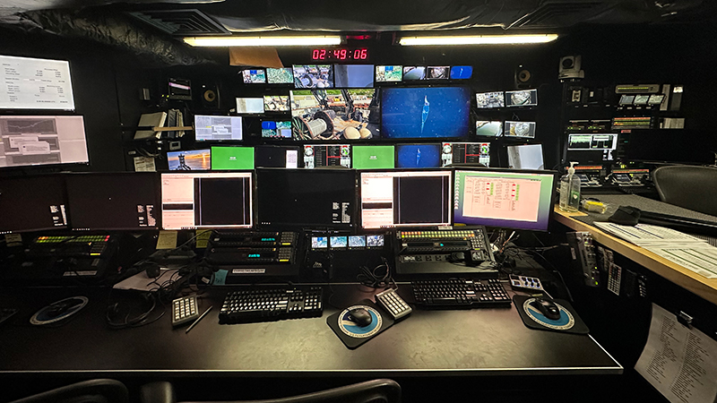 The control room of NOAA Ship Okeanos Explorer.