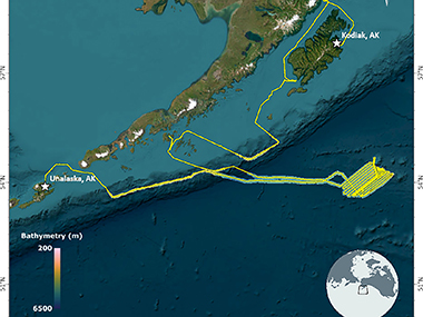 Summary map of new bathymetry collected during the Seascape Alaska 4 expedition.