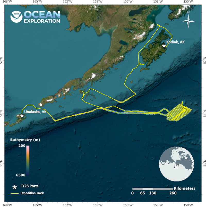 Summary map of new bathymetry collected during the Seascape Alaska 4 expedition.