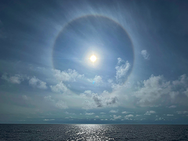 Sun halo observed during mapping operations in the Gulf of Alaska as part of the Seascape Alaska 4 expedition.