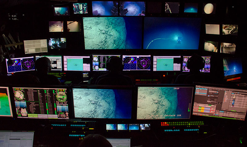 Control room on NOAA Ship Okeanos Explorer