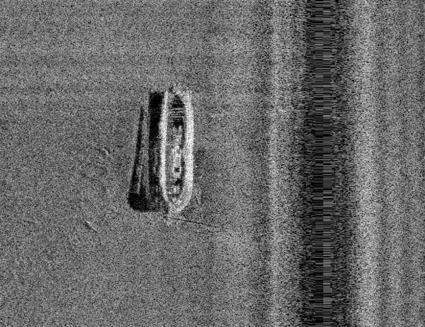 side scan sonar image of the EB Allen