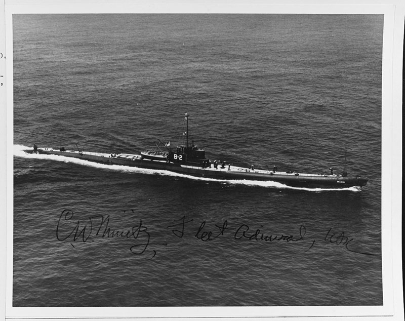 The USS Bass. The photo is signed by Fleet Admiral Chester W. Nimitz, who was Commander of Submarine Division 20, circa 1930s.